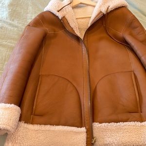Coach natural shearling coat size 4-6.